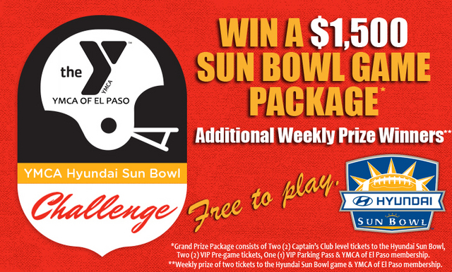The YMCA Hyundai Sun Bowl Challenge Returns for the 2018 College Football Season; Another Season of Chances to Win Tickets and a Prize Package for the Hyundai Sun Bowl